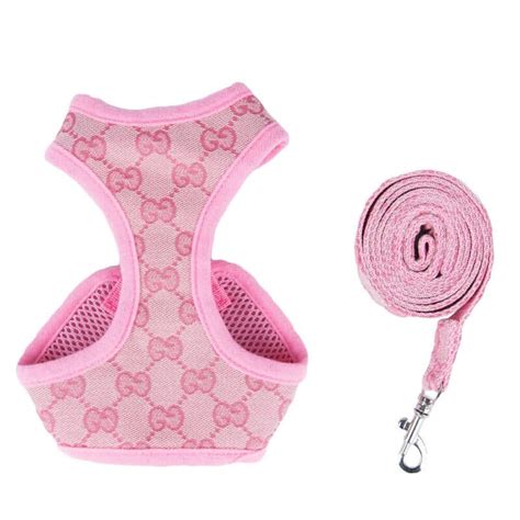 pink gucci dog harness|designer dog harness for small.